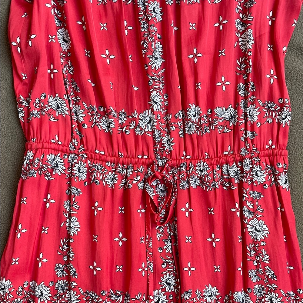 LOFT Red Floral Dress, SP - Picture 3 of 11